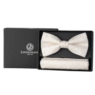 Krawaty i muchy męskie - Zestaw Kremowa muszka i poszetka L1011 - miniaturka - grafika 1