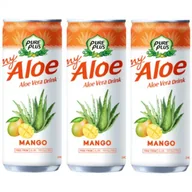 Soki i napoje niegazowane - Pure Plus Napój z aloesem Aloe Vera Drink Mango zestaw 3 x 240 ml - miniaturka - grafika 1
