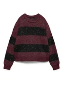 Swetry damskie - Vero Moda Sweter w kolorze bordowo-czarnym - miniaturka - grafika 1