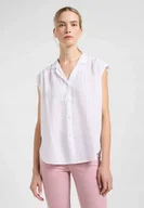 Koszule damskie - LEE CAP SLEEVE SHIRT BRIGHT WHITE 112365044 XL - miniaturka - grafika 1