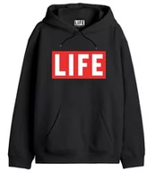 Bluzy męskie - Life Magazine "Life Logo" MELIFEMSW002 Bluza męska, czarna, rozmiar XXL, czarny, XXL - miniaturka - grafika 1