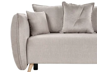 Sofa rozkładana welurowa z pojemnikiem beżowoszara VALLANES - Sofy i kanapy - miniaturka - grafika 9