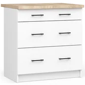 Szafki kuchenne - Akord Fabryka mebli SZAFKA KUCHENNA OLIWIA S 80cm 3S BIAŁA KS0POLIBIA3S015 - miniaturka - grafika 1