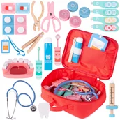 Zabawy w naśladowanie dorosłych - Zestaw Mały Lekarz Drewniane Akcesoria Doktor Box X379 - miniaturka - grafika 1