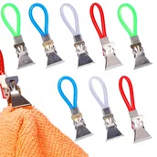 Wieszaki łazienkowe - Klipsy na ręczniki ścierki żabki haczyki 8 szt. - miniaturka - grafika 1