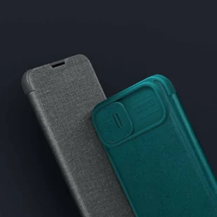 Nillkin Qin Leather Pro Case etui iPhone 14 Plus osłona na aparat kabura pokrowiec obudowa z klapką zielony - Etui i futerały do telefonów - miniaturka - grafika 14