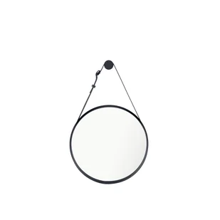 Lustro okrągłe Barbier na pasku czarne śr. 43 cm z uchwytem Inspire - Lustra - miniaturka - grafika 1