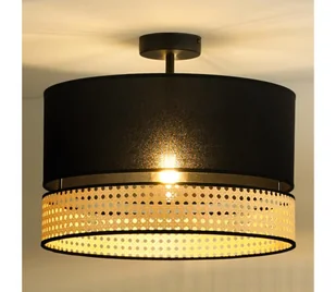 Duolla - Żyrandol natynkowy DOUBLE RATTAN 1xE27/15W/230V śr. 40 cm czarny/beżowy - Lampy sufitowe - miniaturka - grafika 1