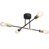 Lampy sufitowe - Luminex Flame 3906 lampa wisząca zwis 4x60W E27 czarna/złota - miniaturka - grafika 1