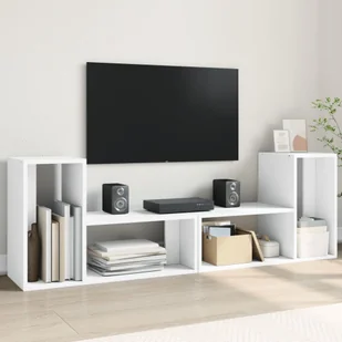 vidaXL Szafki pod TV, 2 szt., białe, 75x30x50 cm - Szafki RTV - miniaturka - grafika 1