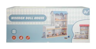 Domek drewniany z windą i mebelkami - SWEDE - Akcesoria dla lalek - miniaturka - grafika 1