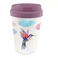 Kubki - KUBEK PODRÓŻNY Z TWORZYWA PLA WATERCOLOR BIRD 350 ml - CHIC-MIC - miniaturka - grafika 1