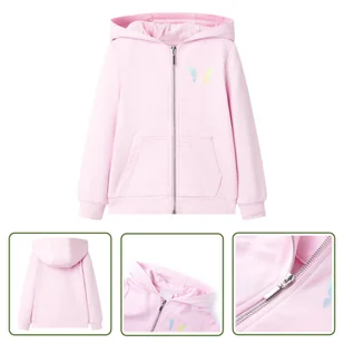 Bluza dziecięca z kapturem - jasnoróżowa - 104 - Bluza Dziecięca - Bluzy dla dziewczynek - miniaturka - grafika 1