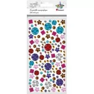 Zabawki kreatywne - Titanum Kryształki samoprzylepne kwiatki, kwadraty 141 szt. - miniaturka - grafika 1