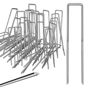 Agrowłókniny - MOCNE SZPILKI METALOWE OCYNK DO AGROWŁÓKNINY AGROTKANINY KOTWY KOŁKI 100szt - miniaturka - grafika 1