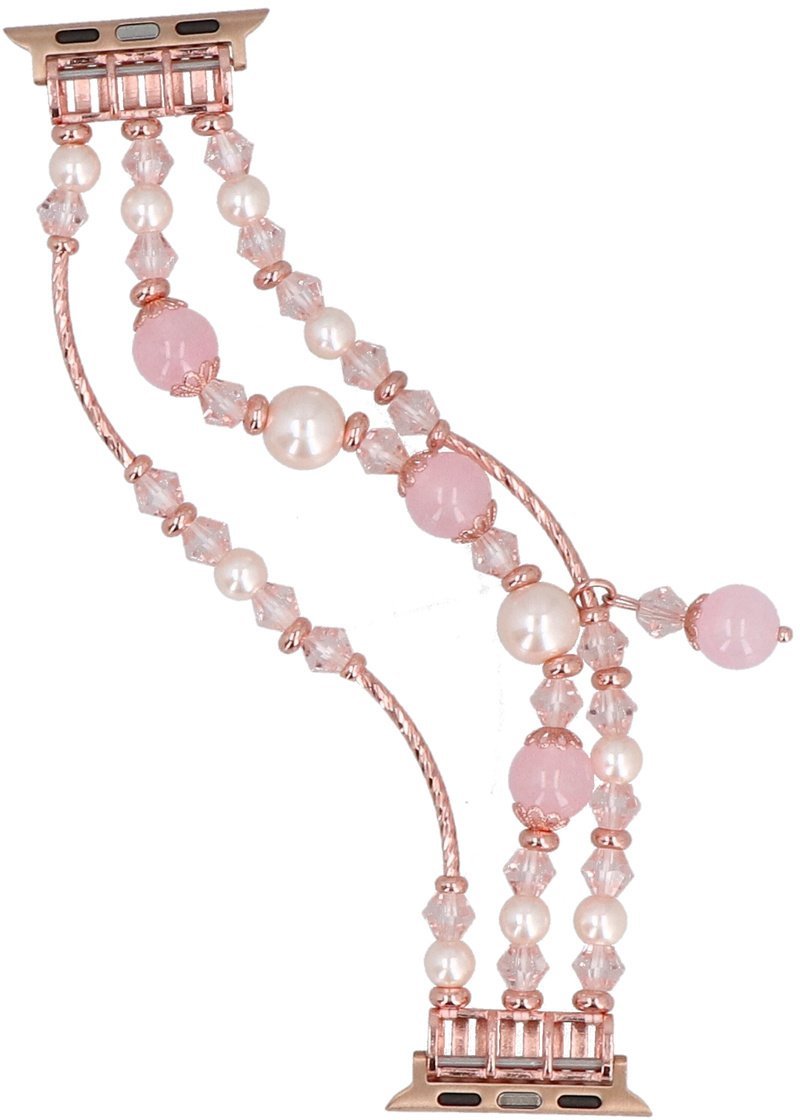 GlacierX bransoleta do smartwatcha Triple Strand Beaded Charm Bracelet Rose Pearl do Apple Watch 38/40/41mm Różowa