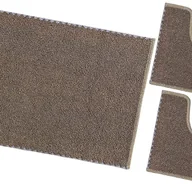 Dywaniki łazienkowe - Dywanik łazienkowy Zestaw 3 sztuk Czysta Bawełna Miękki Nadaje się do prania 100% Wyprodukowano We Włoszech Brązowy - miniaturka - grafika 1