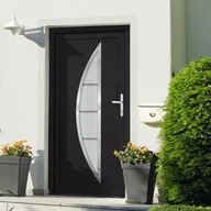 Drzwi zewnętrzne - vidaxl Drzwi wejściowe, antracytowe, 108x208 cm, PVC 8720845887421 - miniaturka - grafika 1