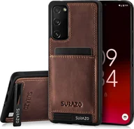 Etui i futerały do telefonów - SURAZO Premium skórzane etui na telefon Samsung Galaxy S20 FE 5G - odporne na wstrząsy skórzane etui na telefon komórkowy z funkcją podstawki Zderzak ochronny Orzech brązowy - miniaturka - grafika 1