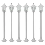 Lampy ogrodowe - vidaXL Lampy ogrodowe, 110 cm, E27, aluminium, 6 szt., białe - miniaturka - grafika 1