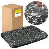 Legowiska dla psów - Wodoodporne Legowisko Dla Psa 100x70 cm XL Duże Posłanie - Szary + Łapki i Kostki - miniaturka - grafika 1