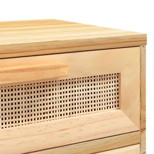 Lumarko Szafki nocne, 2 szt., brązowe, lite drewno sosnowe i rattan - Szafki nocne - miniaturka - grafika 9