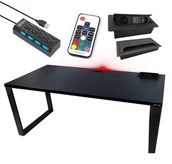 Biurka gamingowe - Biurko Gamingowe 120X60 Led Gniazdo Loftowe Stabilne Hub - miniaturka - grafika 1
