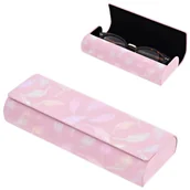 Akcesoria do okularów - Etui okularowe na magnes holograficzne pióra ET-130A Jasny Róż - miniaturka - grafika 1