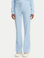 Spodnie sportowe damskie - Juicy Couture Spodnie dresowe Apollo JCWBJ125311 Błękitny Flared Leg - miniaturka - grafika 1