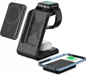 Powerbanki - Szybka ładowarka indukcyjna 3w1 powerbank 5000mAh do Apple iPhone iWatch - miniaturka - grafika 1