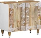 Szafki łazienkowe - vidaXL Szafka pod umywalkę, 62x33x58 cm, lite drewno mango - miniaturka - grafika 1