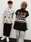 Bluzy dla chłopców - Reserved - Bluza z nadrukiem Fortnite - czarny - miniaturka - grafika 1