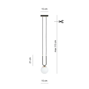 Emibig GLAM 1 BLACK/OPAL 1112/1 lampa wisząca szklane klosze GLAMOUR 1112/1 - Lampy sufitowe - miniaturka - grafika 6