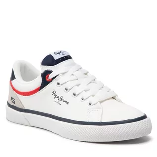 Buty dla chłopców - Sneakersy Pepe Jeans - Kenton Class Boy PBS30511 White 800 - grafika 1