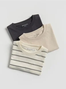 Reserved - Bawełniany t-shirt 3 pack - złamana biel - Bluzki dla niemowląt - miniaturka - grafika 1