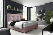 Łóżka - Łóżko kontynentalne pikowane Harry 2 180x200 Różowe - miniaturka - grafika 1