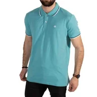Koszulki męskie - Koszulka męska Champion 217496BS148 POLO Niebieska - miniaturka - grafika 1