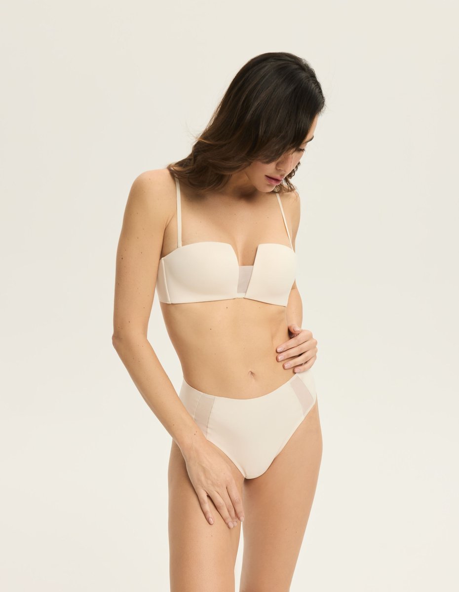 Majtki stringi Blank Esotiq kremowy XL