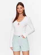 Bluzki damskie - Noisy May Bluzka Maya 27026248 Biały Slim Fit - miniaturka - grafika 1