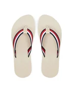 Klapki i japonki damskie - Tommy Hilfiger Japonki Th Corp Mid Wedge Beach Sandal FW0FW08517 Beżowy - miniaturka - grafika 1