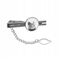 Spinki do mankietów i krawatów - Kot kartuski Spinka do krawata łańcuszek grafika - miniaturka - grafika 1