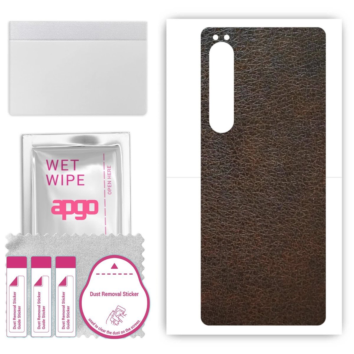 Folia naklejka skórka strukturalna na TYŁ do Sony Xperia 10 IV SO-52C - Skóra Brązowa - apgo SKINS