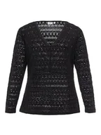 Koszulki i topy damskie - VILA EVOKED BY VILA Damska koszulka z długim rękawem VICHIKKA dekolt w serek L/S TOP/CUR-NOOS, czarna, 52 - miniaturka - grafika 1