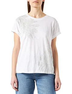 Tommy Hilfiger Damska koszulka Regular Slub Floral C-nk Ss Shirt, Biała/umieszczona wyspa kwiatowa grafika, M - Koszulki i topy damskie - miniaturka - grafika 1