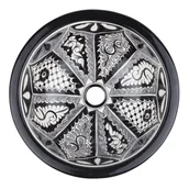 Umywalki - Meksykańska ceramiczna umywalka wpuszczana w blat Atalaya – mała okrągła umywalka łazienkowa 36 x 16 cm Umywalka dekoracyjna - miniaturka - grafika 1