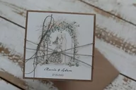 Kartki okolicznościowe i zaproszenia - Wyjątkowa kartka ślubna ręcznie robiona z życzeniami - miniaturka - grafika 1
