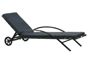 Leżaki ogrodowe - Elior Antracytowy leżak ogrodowy na kółkach B1-K27 - miniaturka - grafika 1