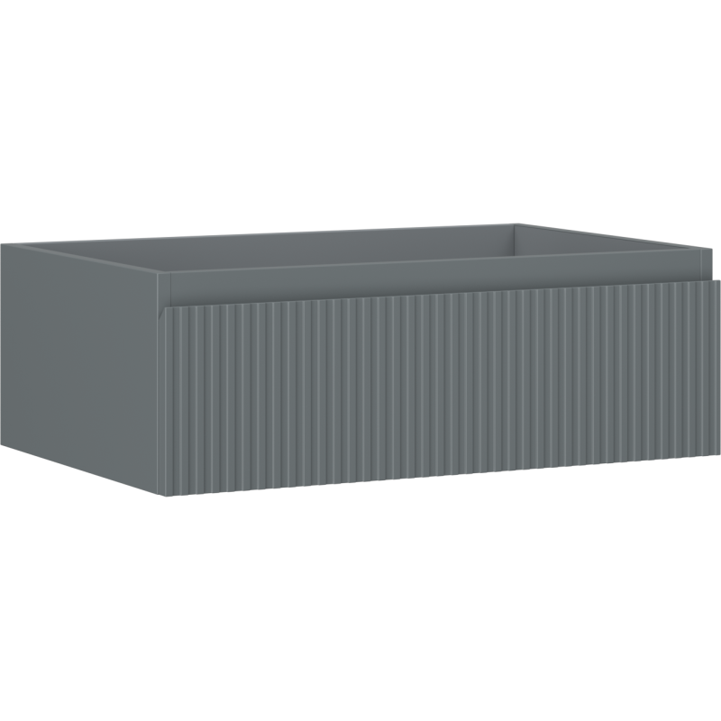 Mexen Rivel szafka łazienkowa podumywalkowa 70 cm, 1 szuflada, ryflowana , grafit mat - 91A20-07023-1-BF66