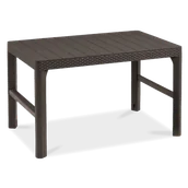 Stoły ogrodowe - ALLIBERT LYON RATTAN Stół ogrodowy 116 x 71x 40/65 cm, brązowy 17205429 - miniaturka - grafika 1