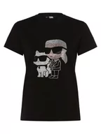 Koszulki i topy damskie - KARL LAGERFELD - T-shirt damski, czarny - miniaturka - grafika 1